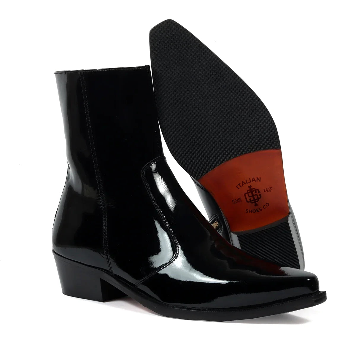 Black Patent Leather Cowboy Boots
