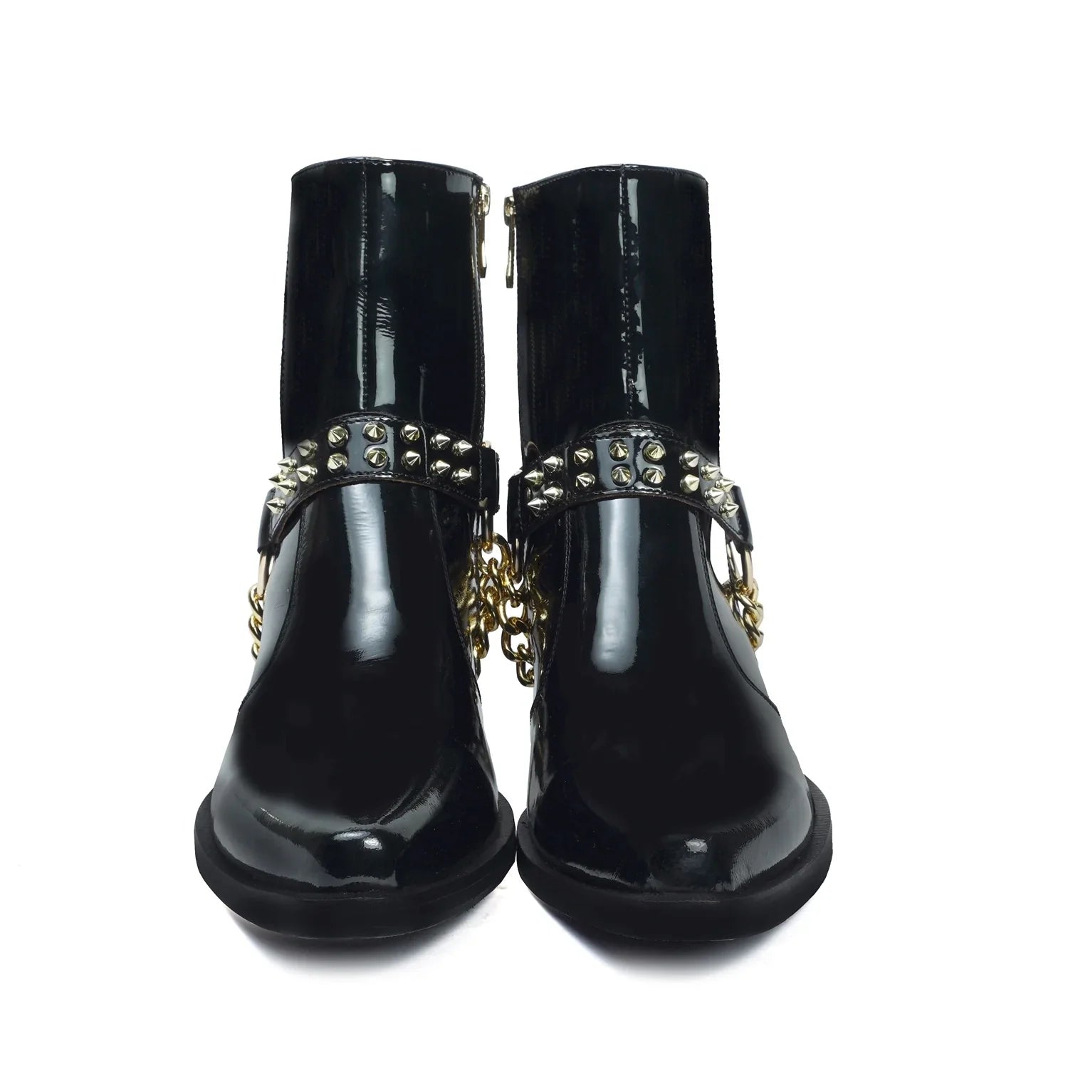 Black Cow Boy Boots With Removable Strap
