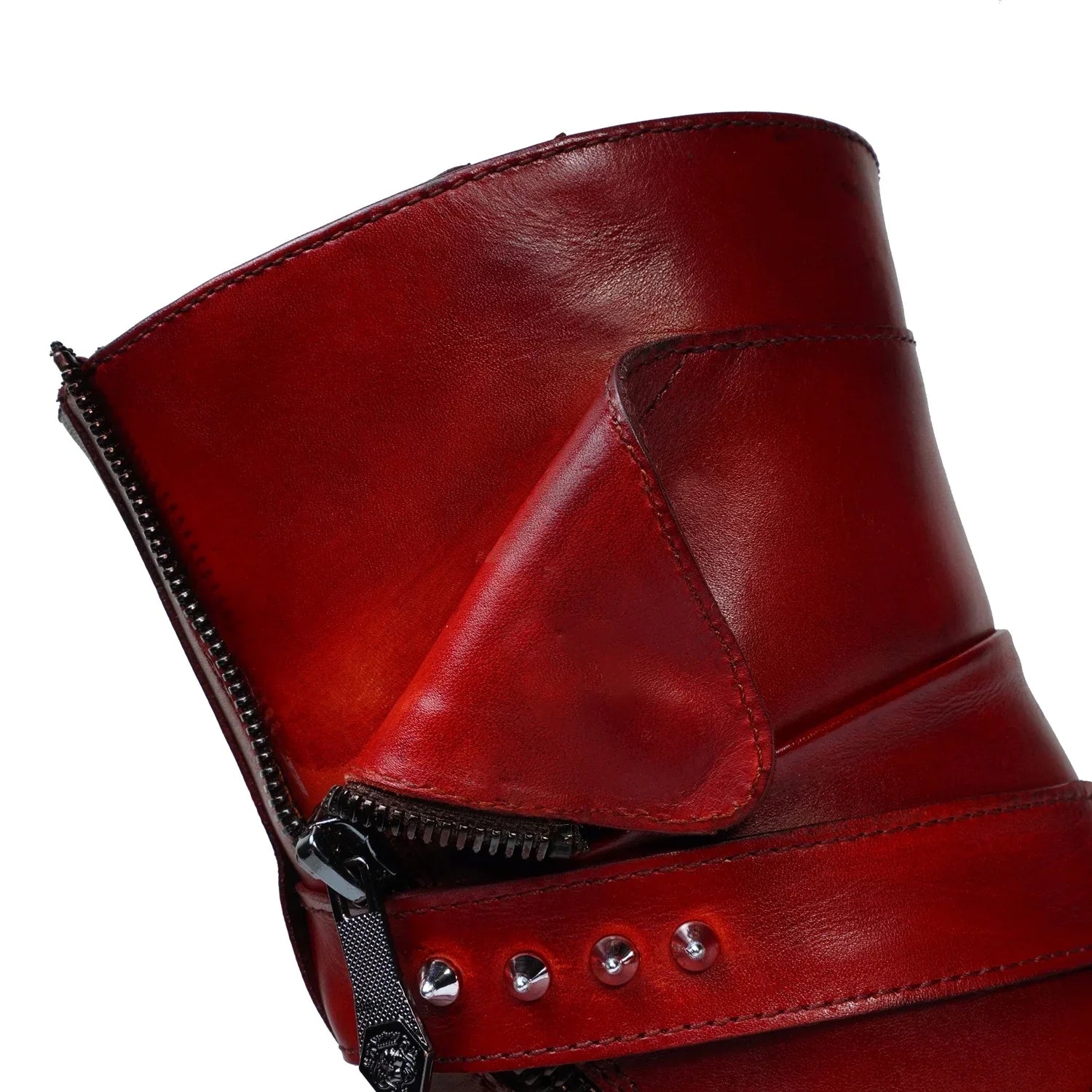 Studded Wrap Around Strap Cuban Heel Boots