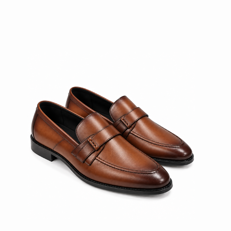 Wesley Buckle Leather Loafers
