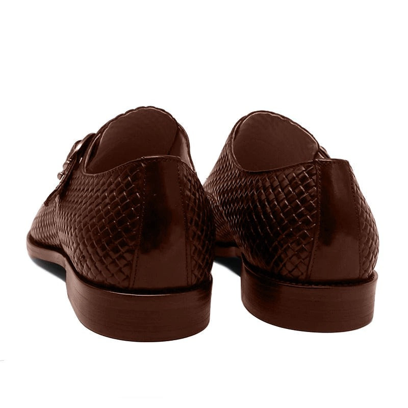 Waved Single Monk Strap Shoes