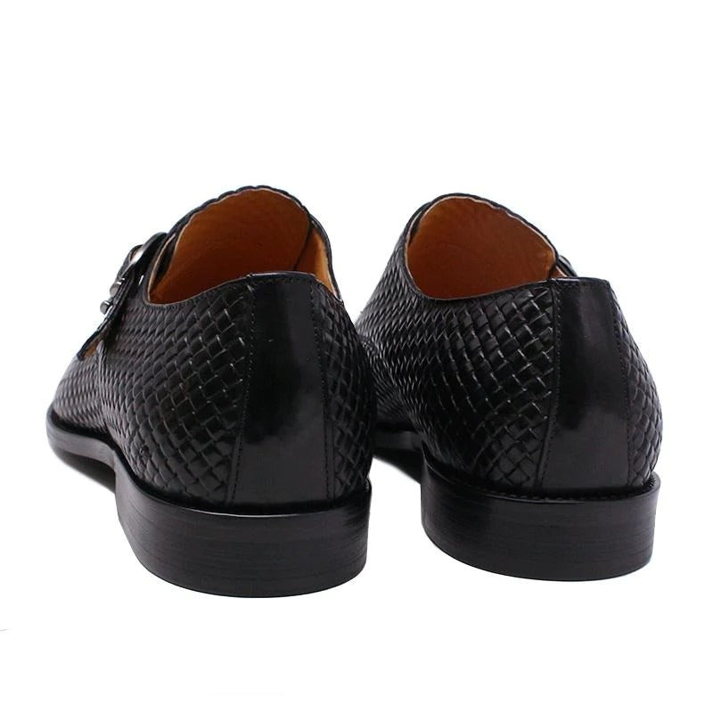 Waved Single Monk Strap Shoes