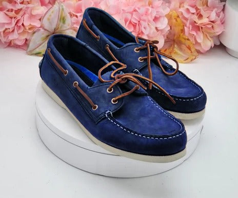 Suede peeny loafer With lace