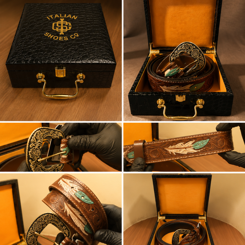 Wildflower Canyon Western Leather Belt