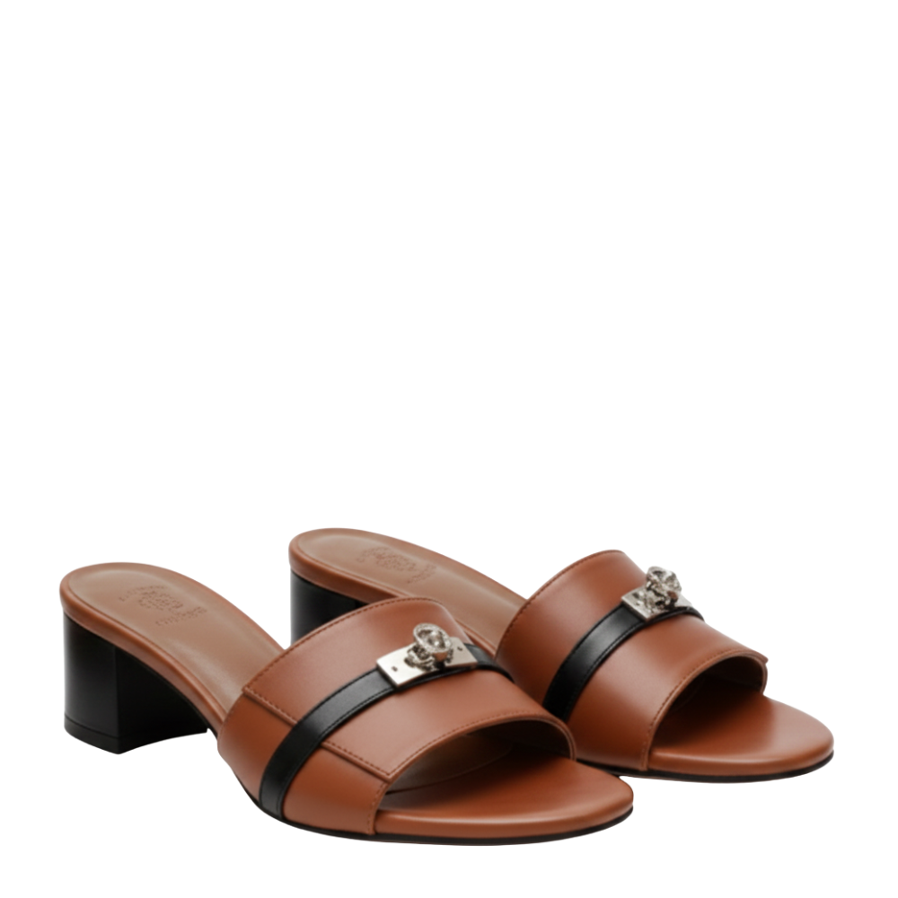 Women's Leather Luxury Comfort Blocks Sandals