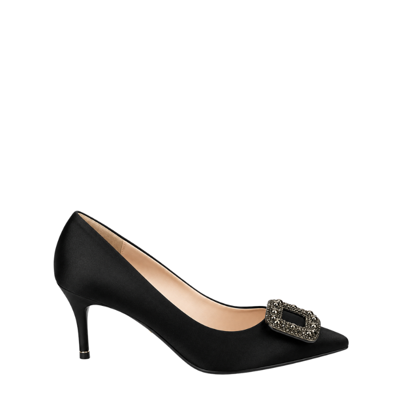 Women's Ruby Crystal Buckle Stiletto Pump Heels