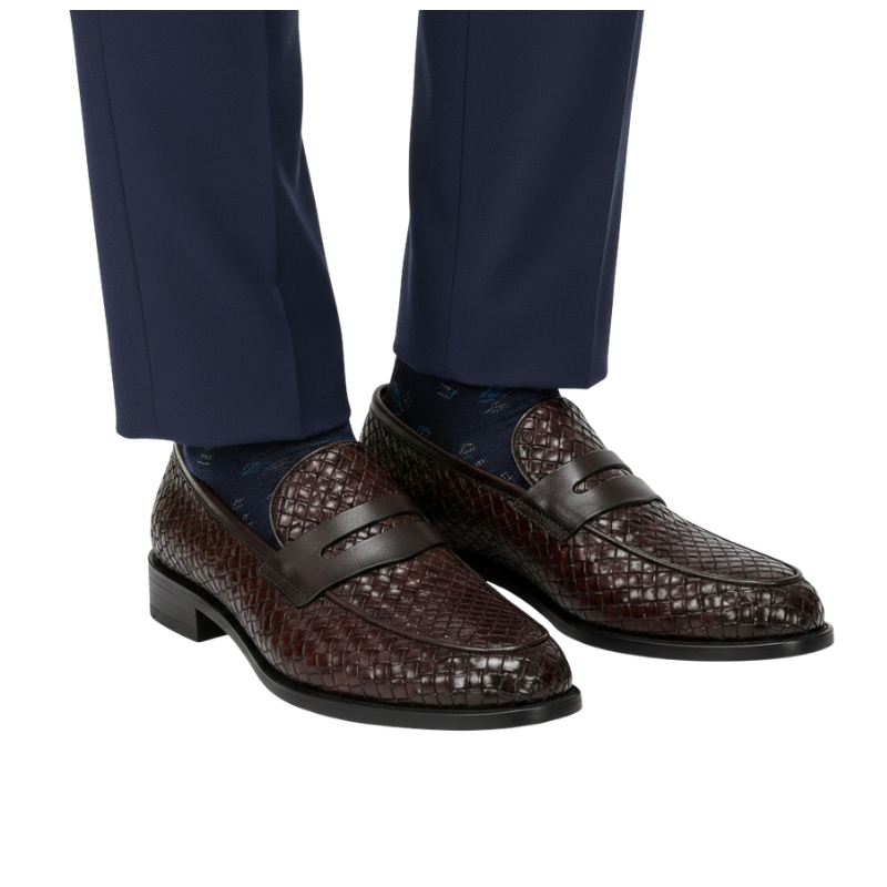 Woven Dark Luxe Penny Loafers