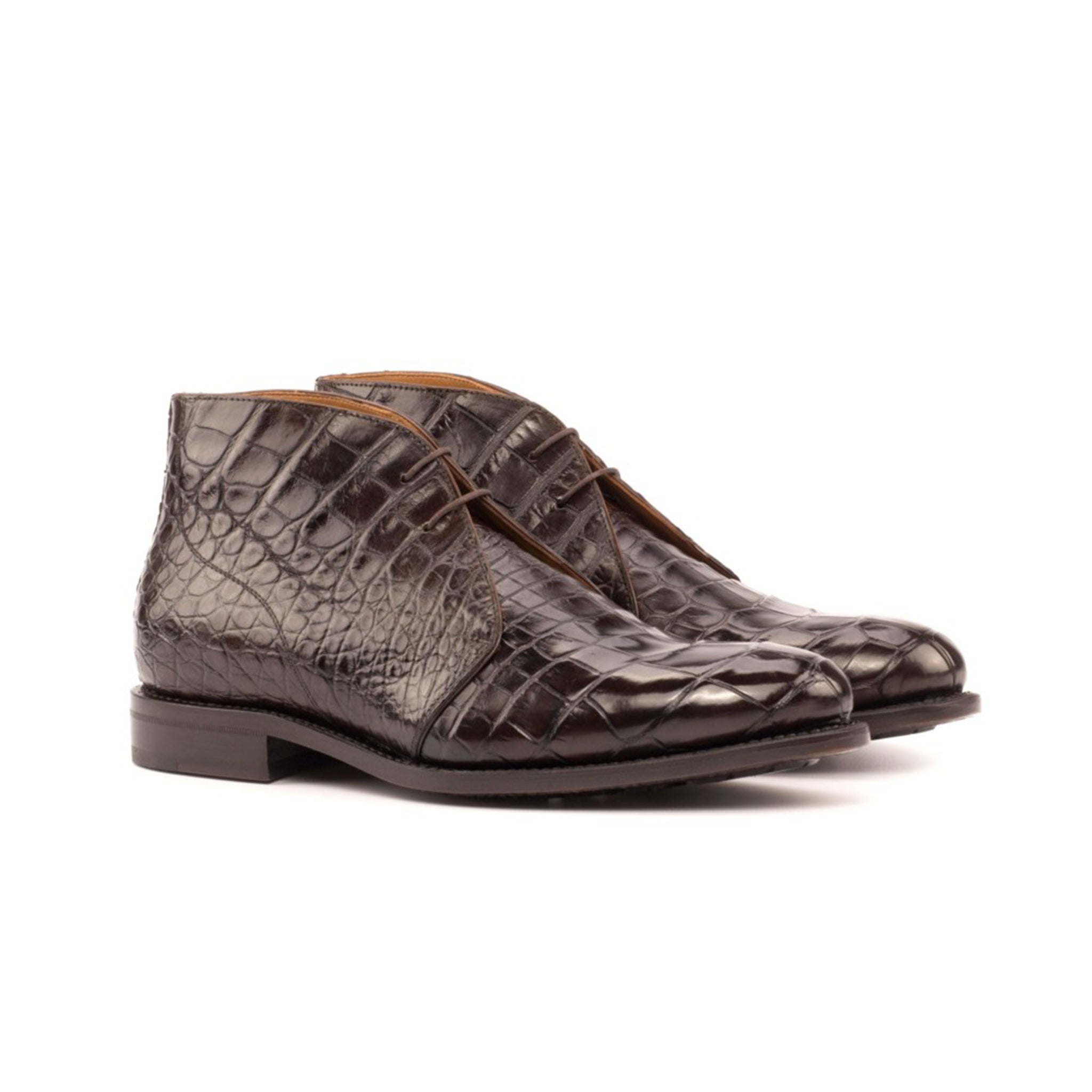 Brown Alligator Chukka Boots