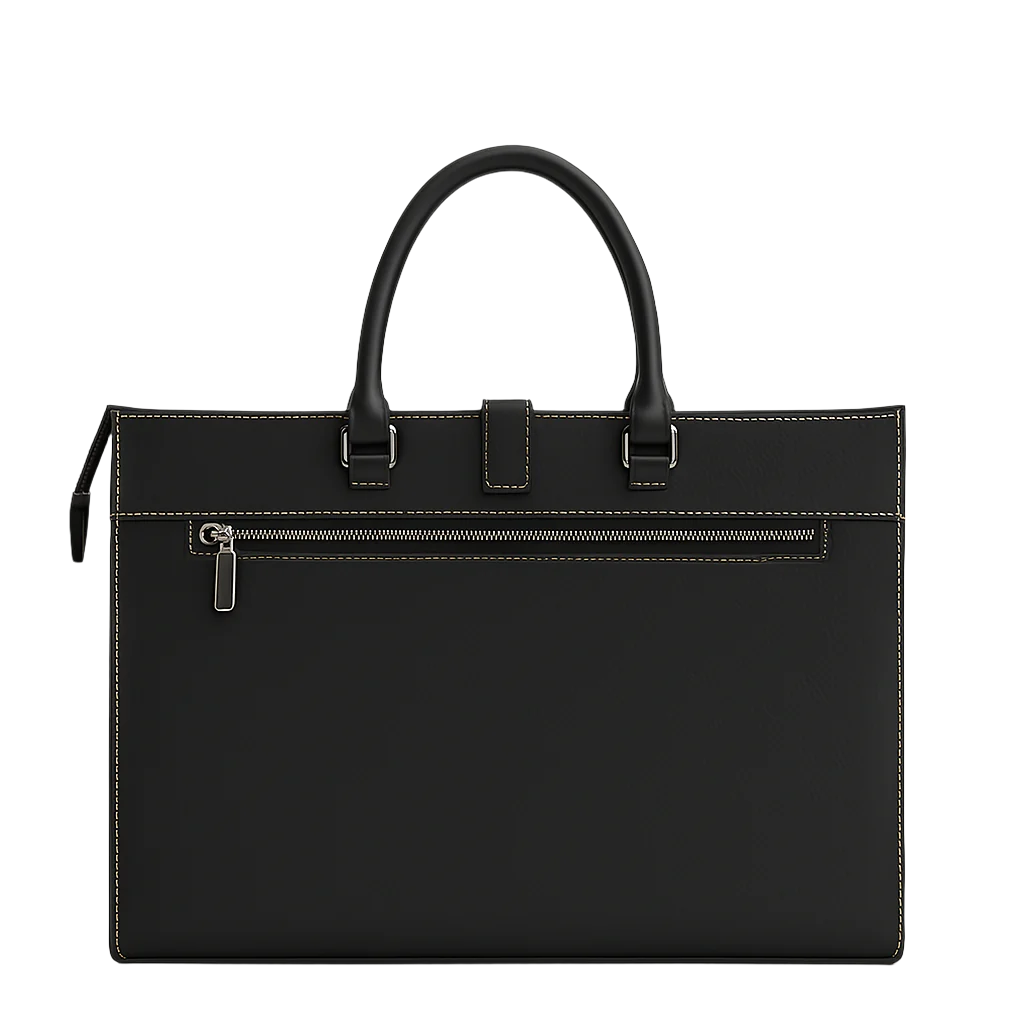 Stylish Italian Black Leather Briefcase Bag