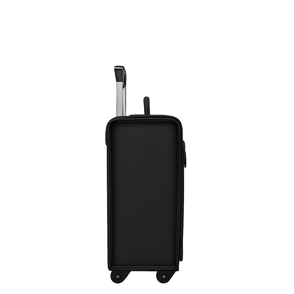 Premium Edition Italian Four Wheel Leather Black Trolley Bag