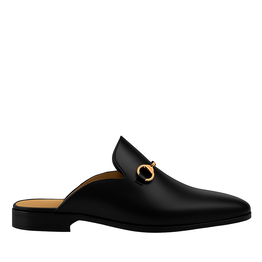 Plain Design Leather Mule Tan