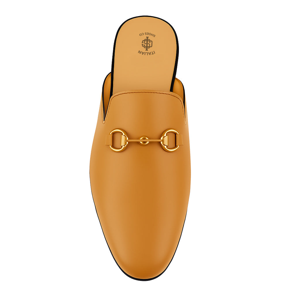 Plain Design Leather Mule