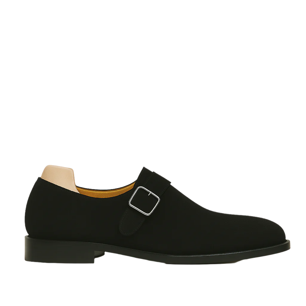 Men s Handcrafted Suede Single Strap Monk Shoe