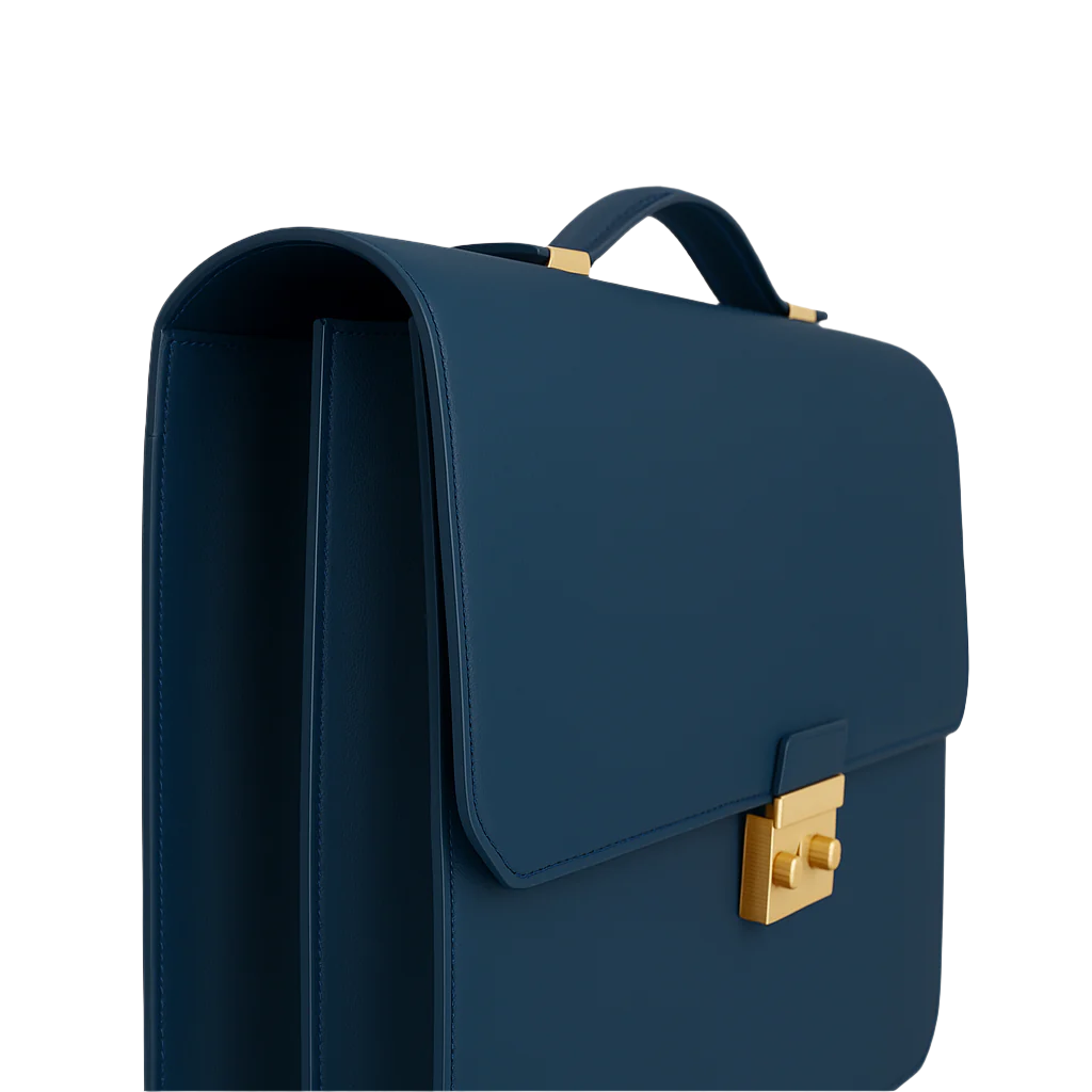 Men's Double Compartment Classy Blue Briefcase