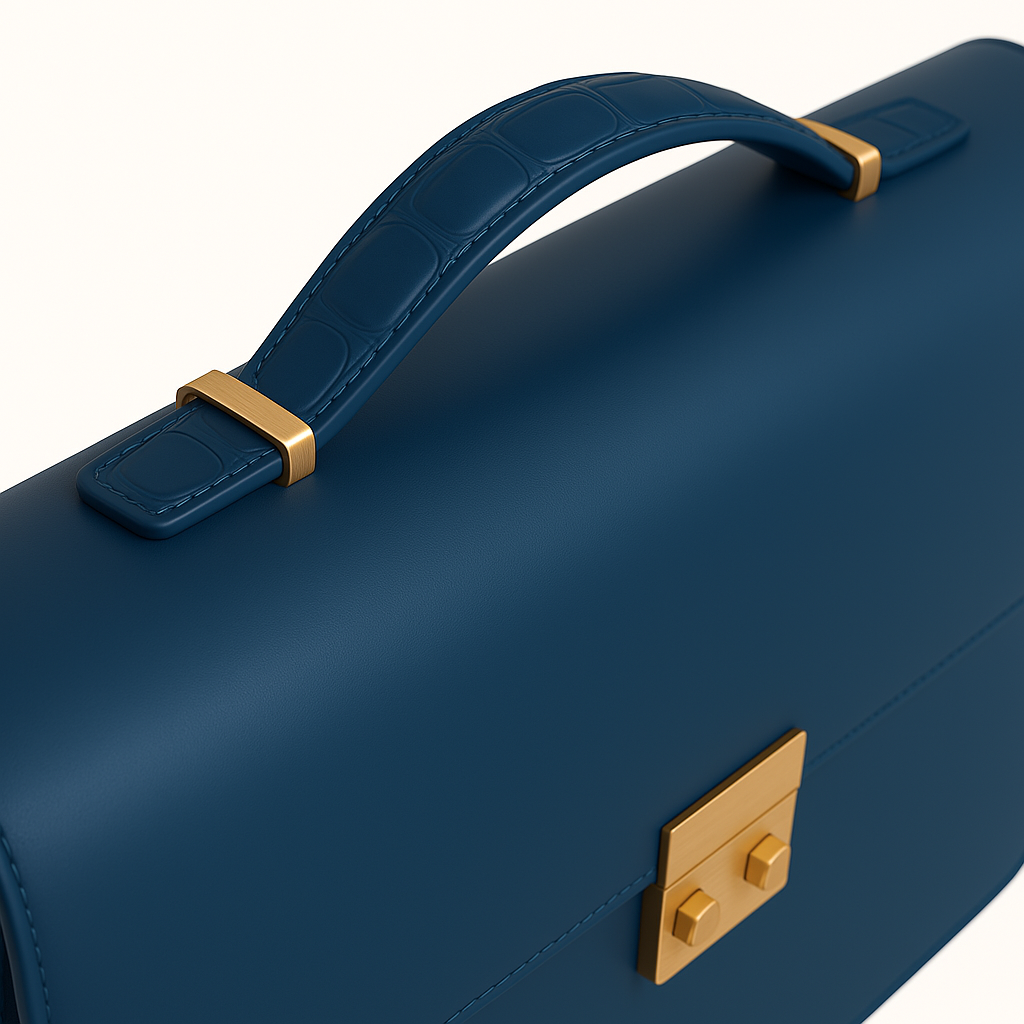 Men's Double Compartment Classy Blue Briefcase