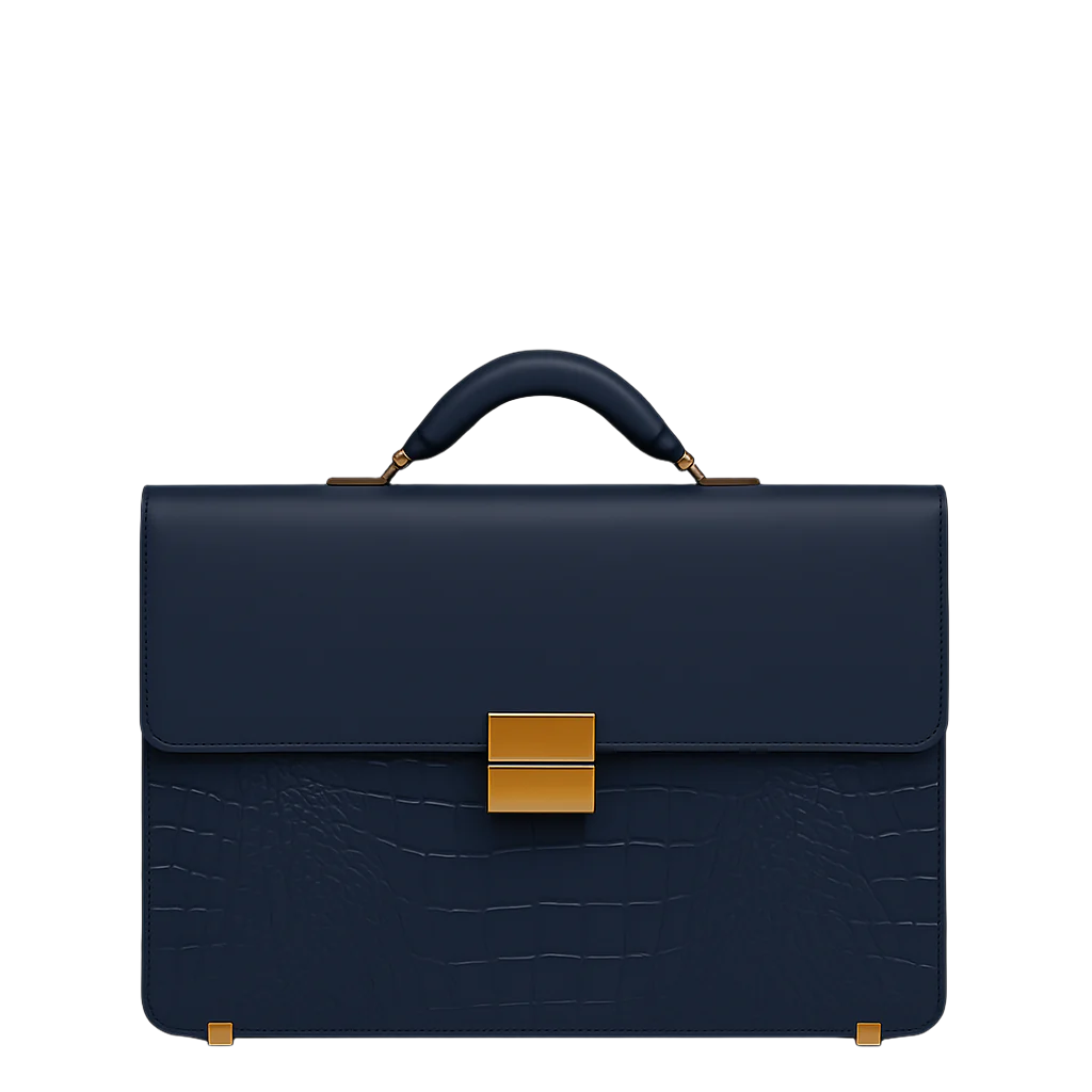 Luxurious Crocodile Brown Textured Briefcase