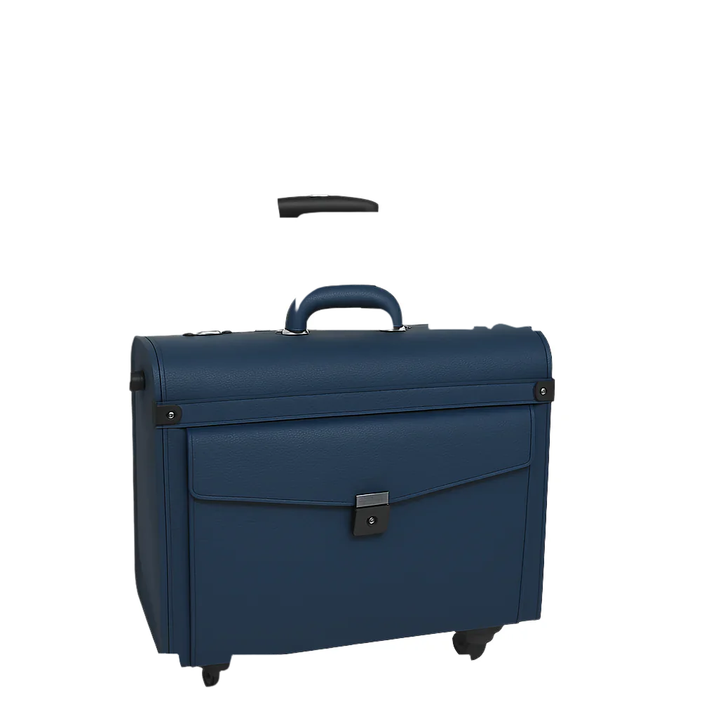 Premium Edition Italian Four Wheel Leather Brown Trolley Bag