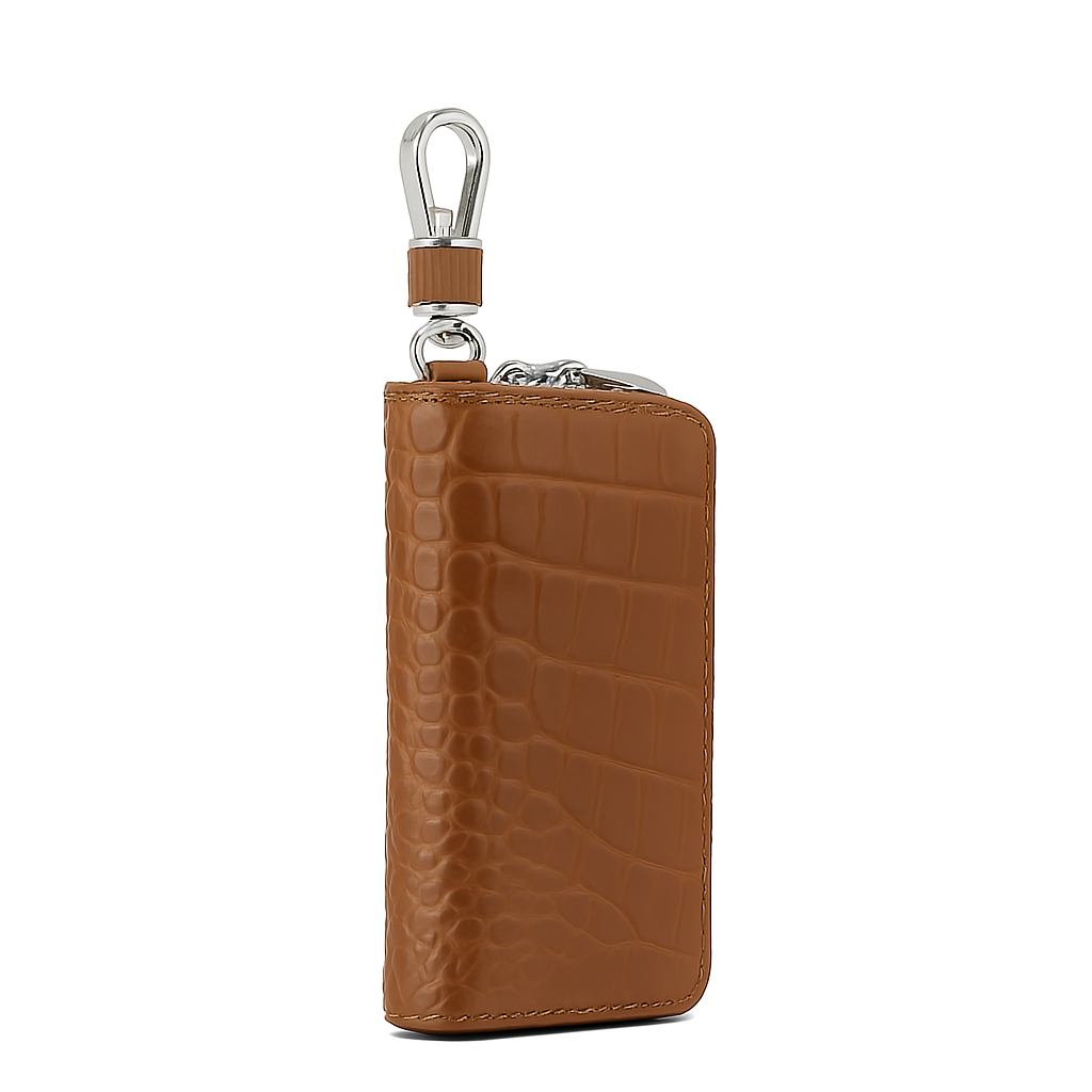 Croco Mini Zipper Key Case Wallet