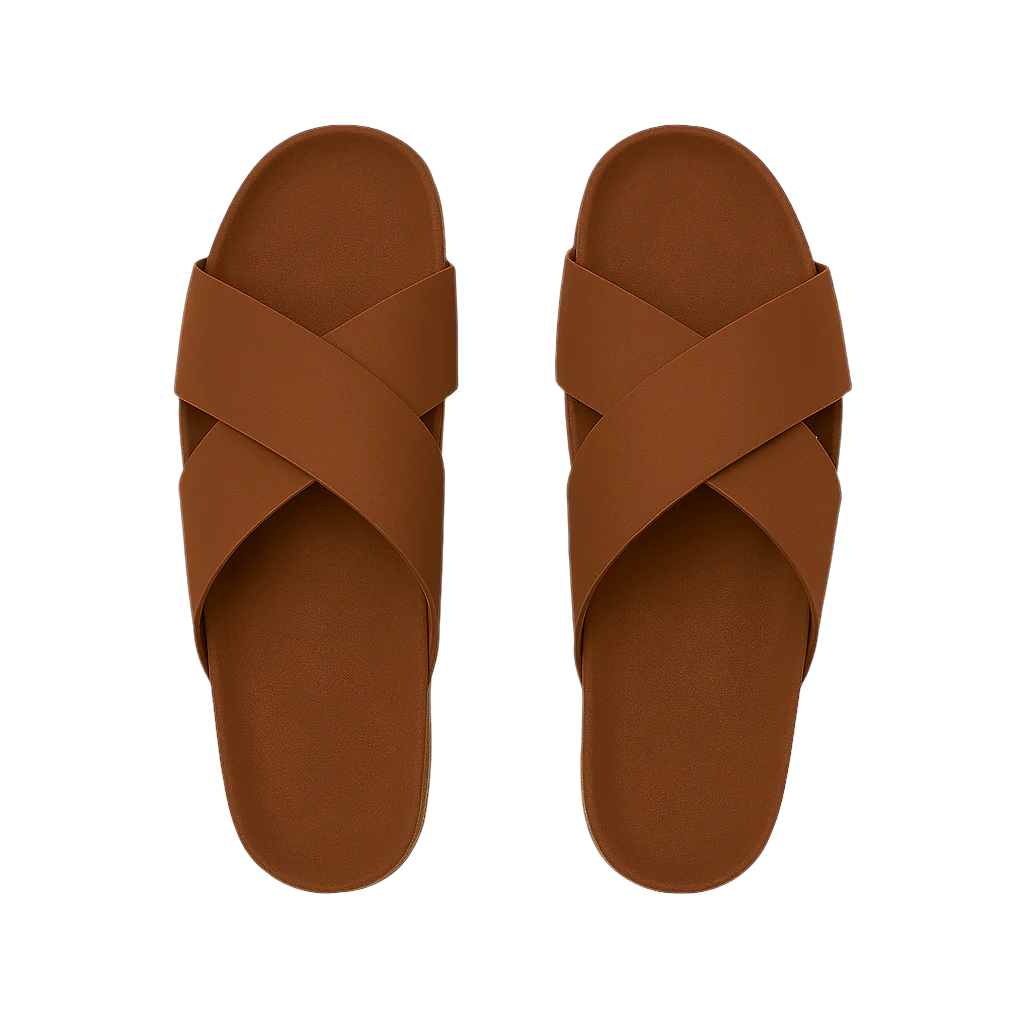 Men's Cross Strap Suede Comfort Slipper