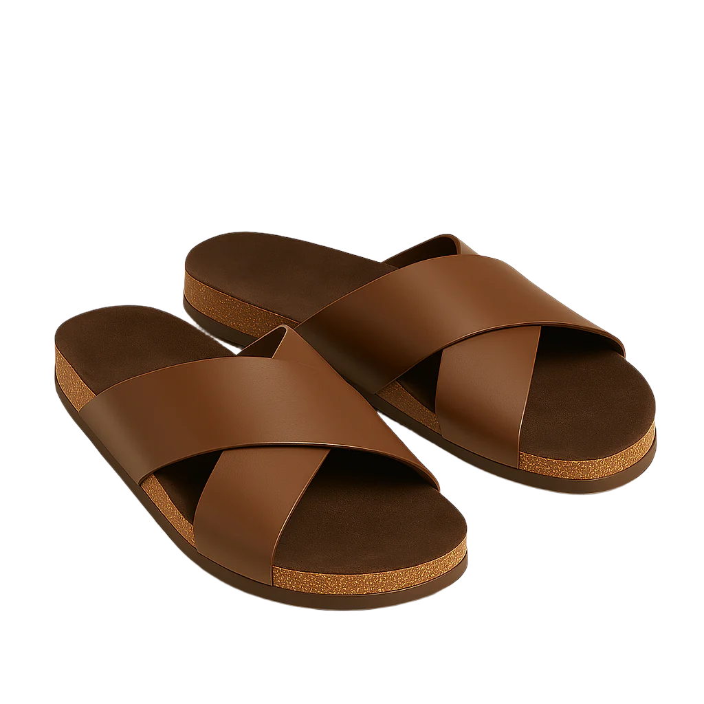Pure Elegance Tan Leather Slipper