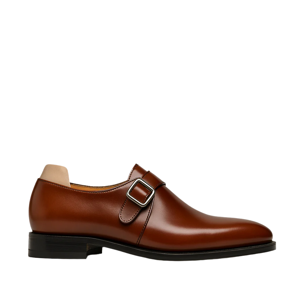 Classic Blue Monk Strap Leather Shoe