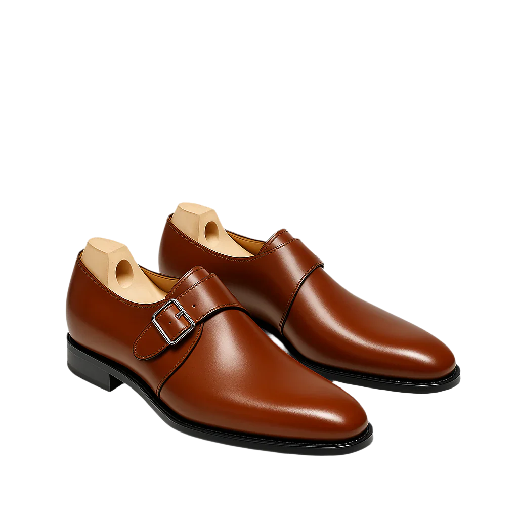 Classic Burgundy Monk Strap Leather Shoe