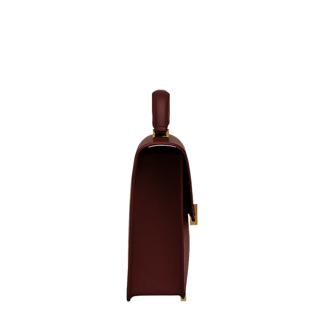 Luxurious Burgundy Crocodile Textured Briefcase