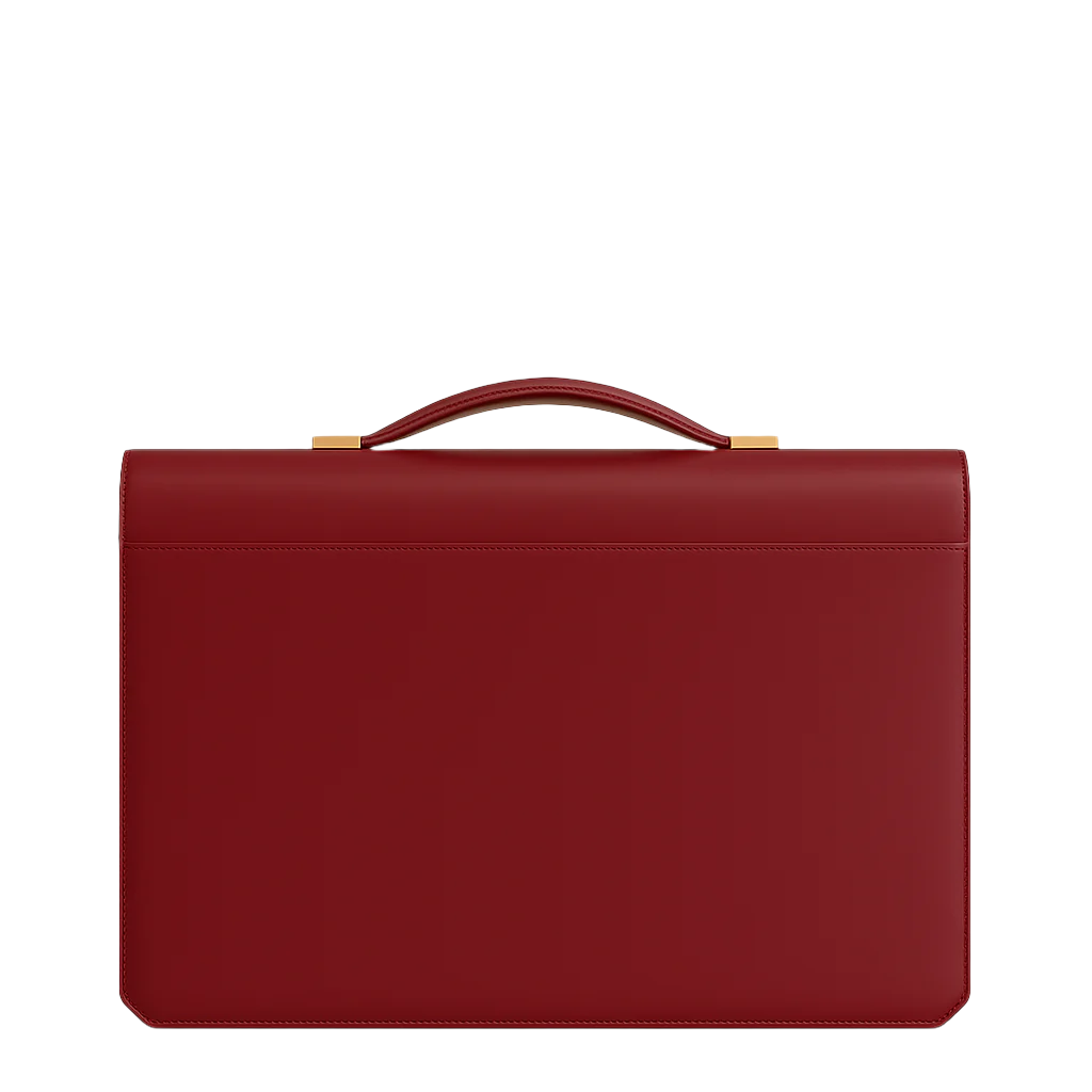 Men's Double Compartment Classy Burgundy Briefcase