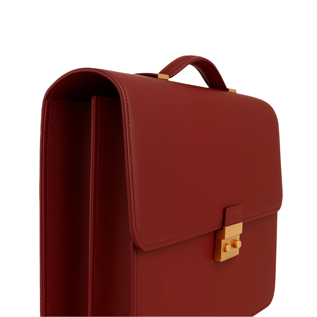 Men's Double Compartment Classy Burgundy Briefcase