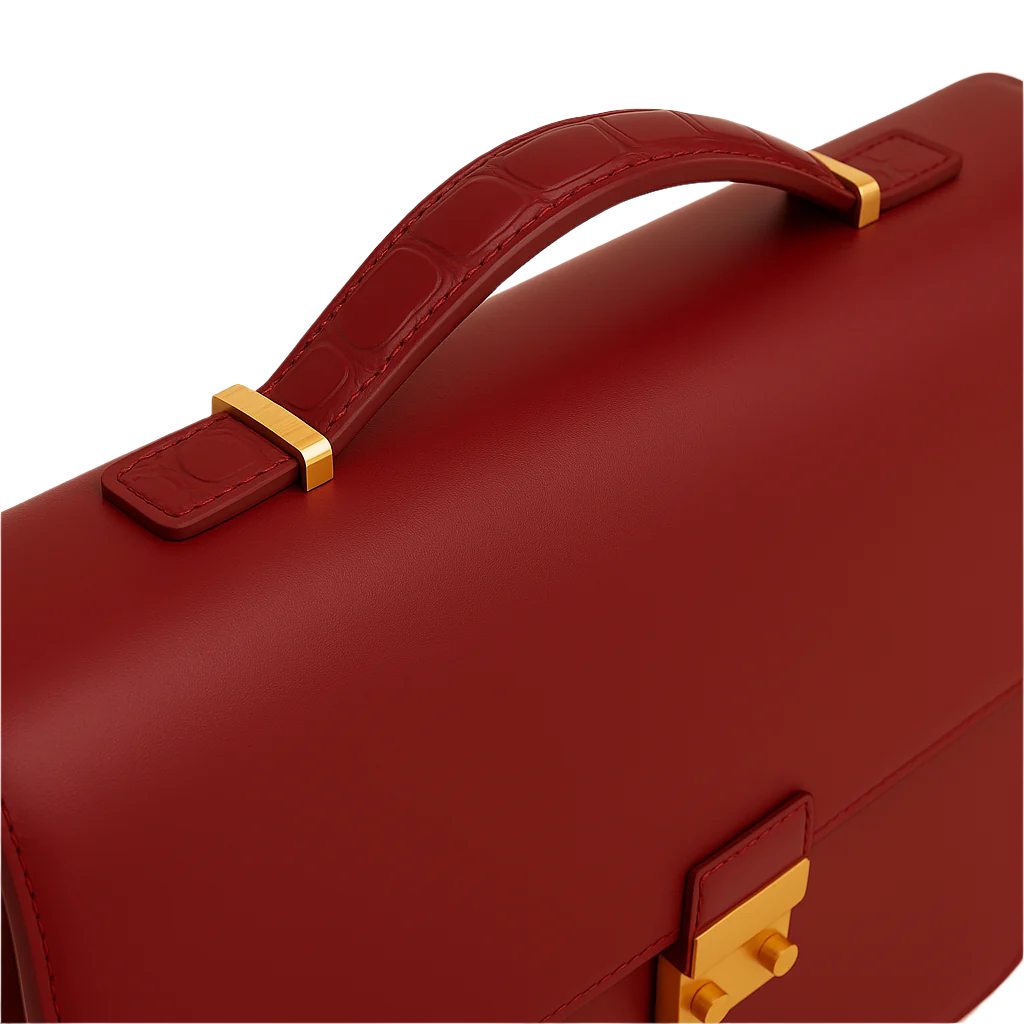 Men's Double Compartment Classy Burgundy Briefcase