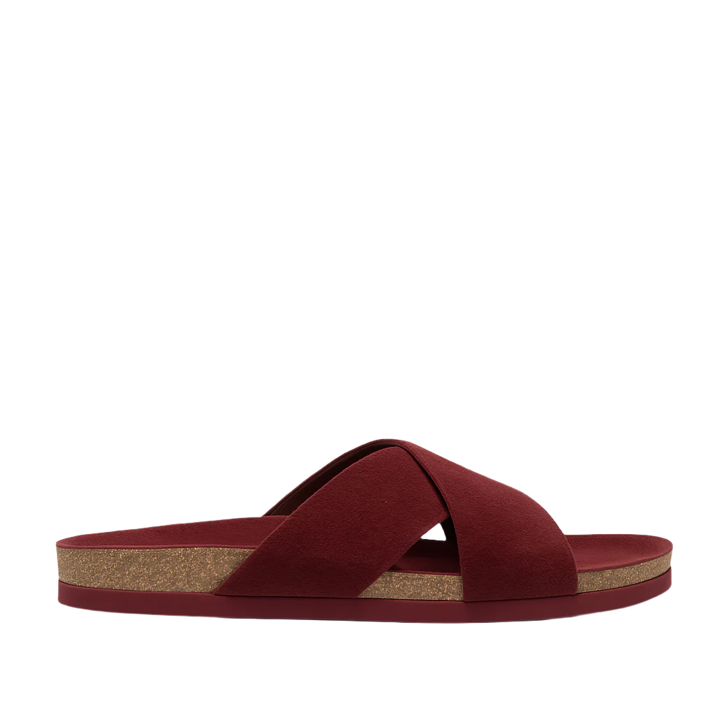 Men's Cross Strap Suede Comfort Slipper