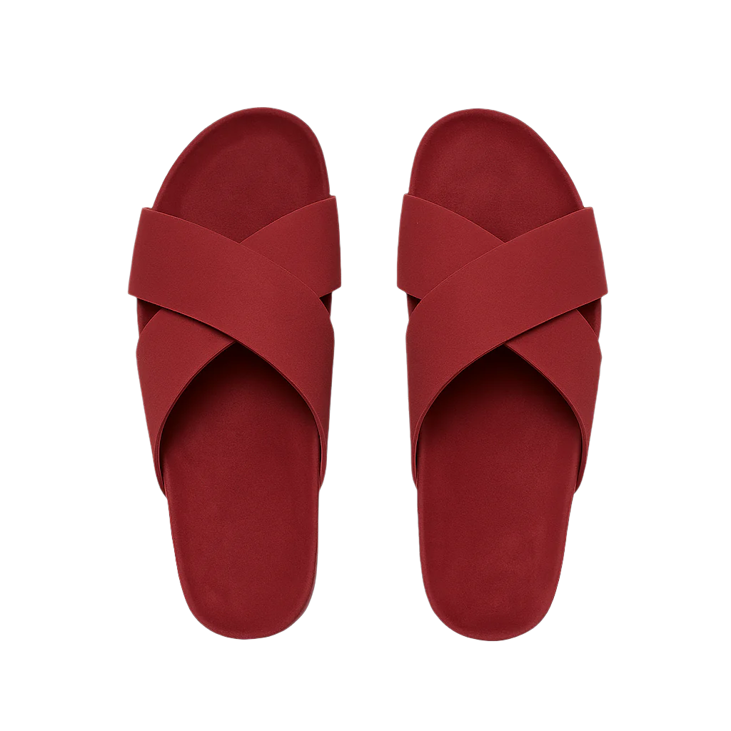 Men's Cross Strap Suede Comfort Slipper