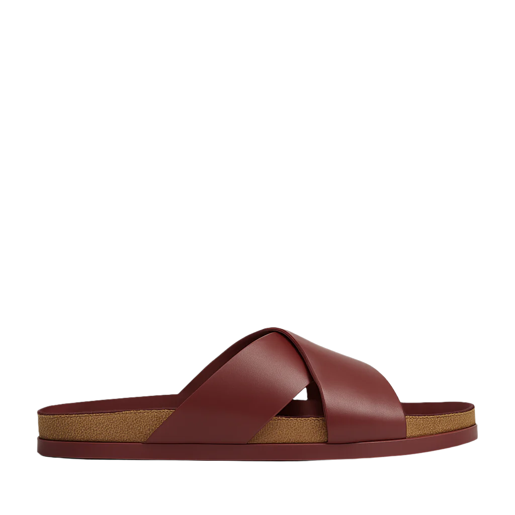 Pure Elegance Grey Leather Slipper