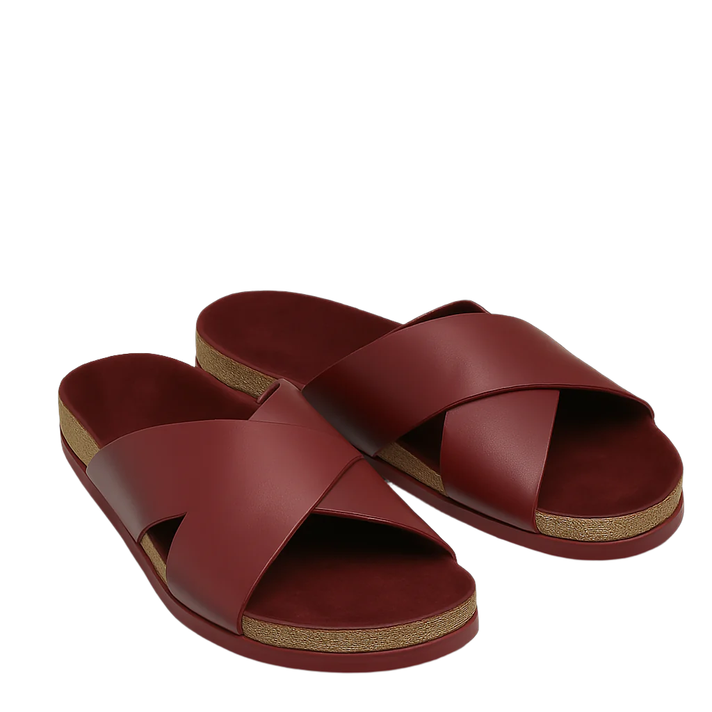 Pure Elegance Brown Leather Slipper
