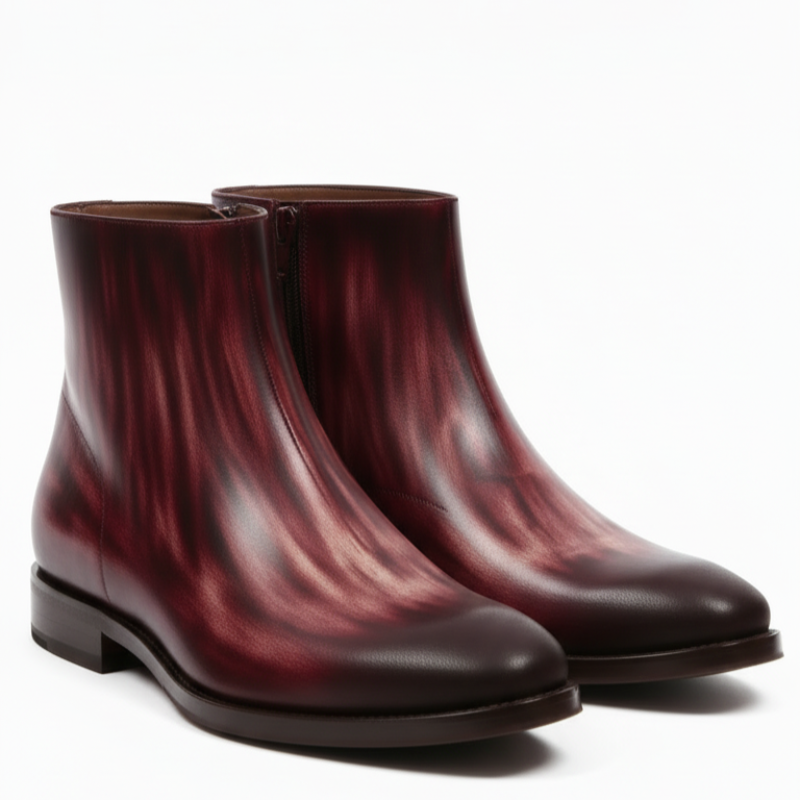 Italian Luxury Gradient Leather Chelsea Boots