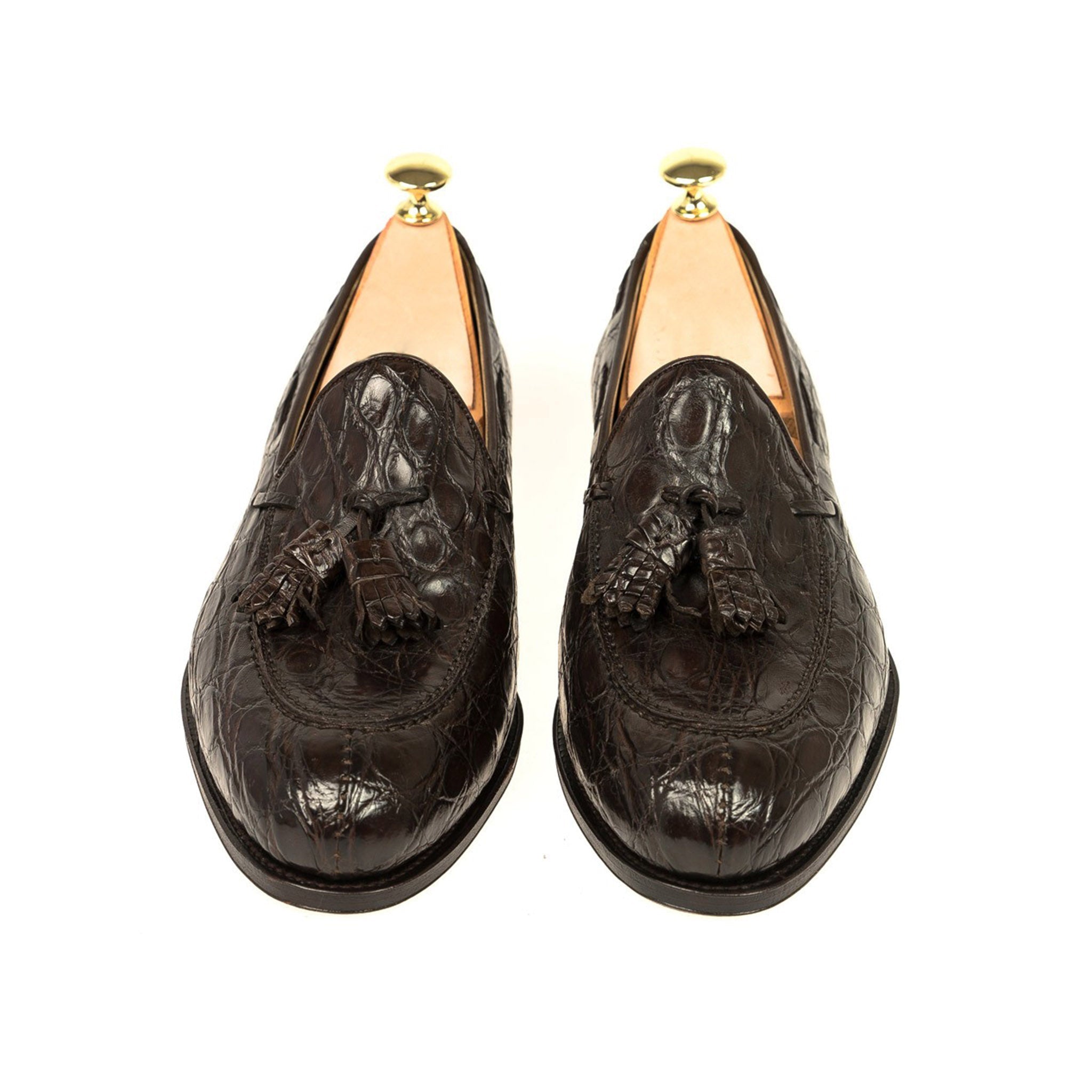 Cocoa Crocodile Tassel Loafer Dark