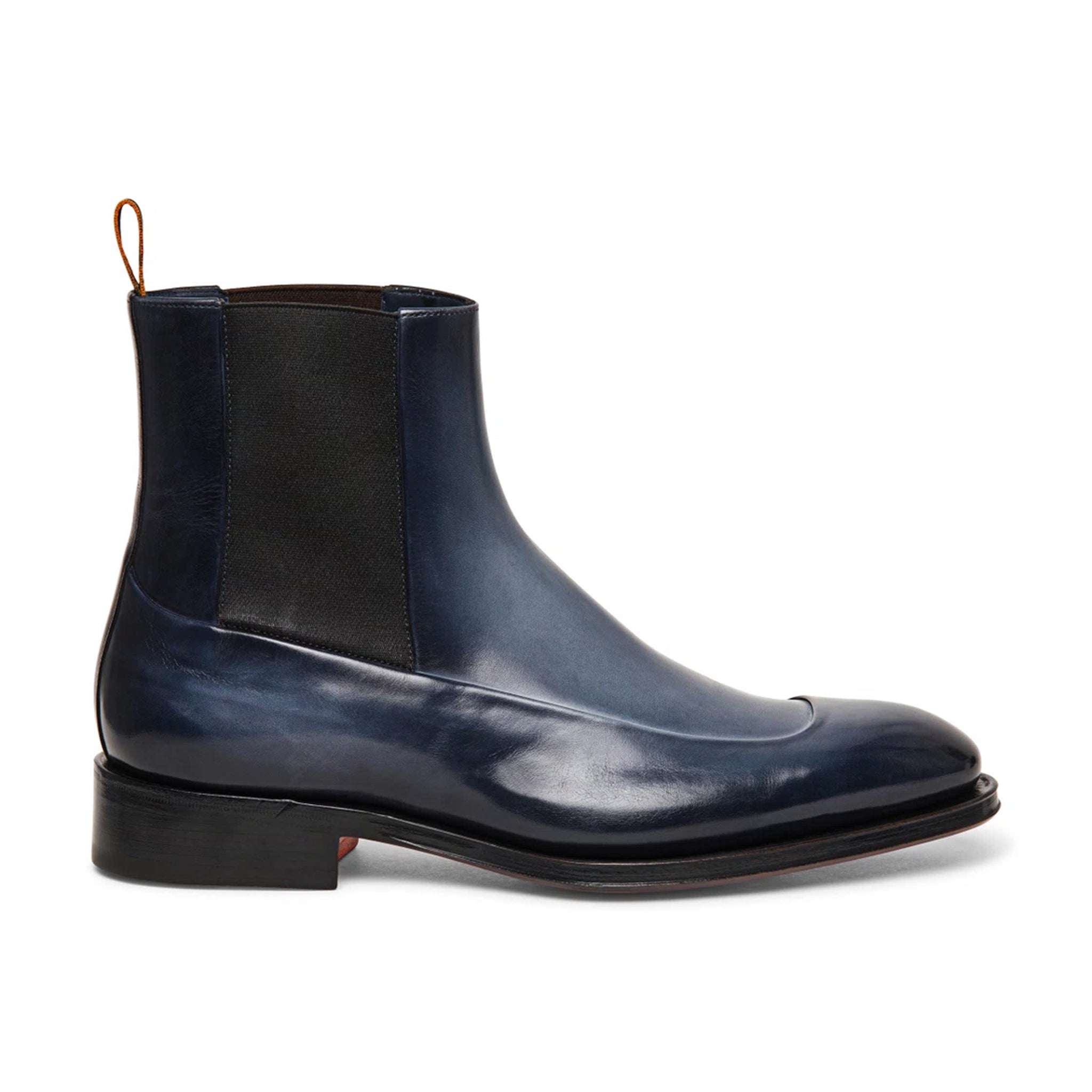 Men s Blue Leather Chelsea Boots