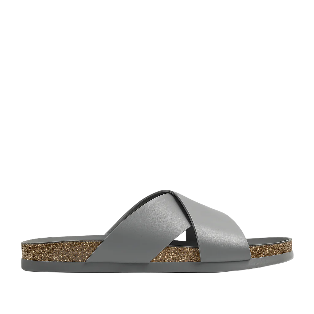 Pure Elegance Black Leather Slipper