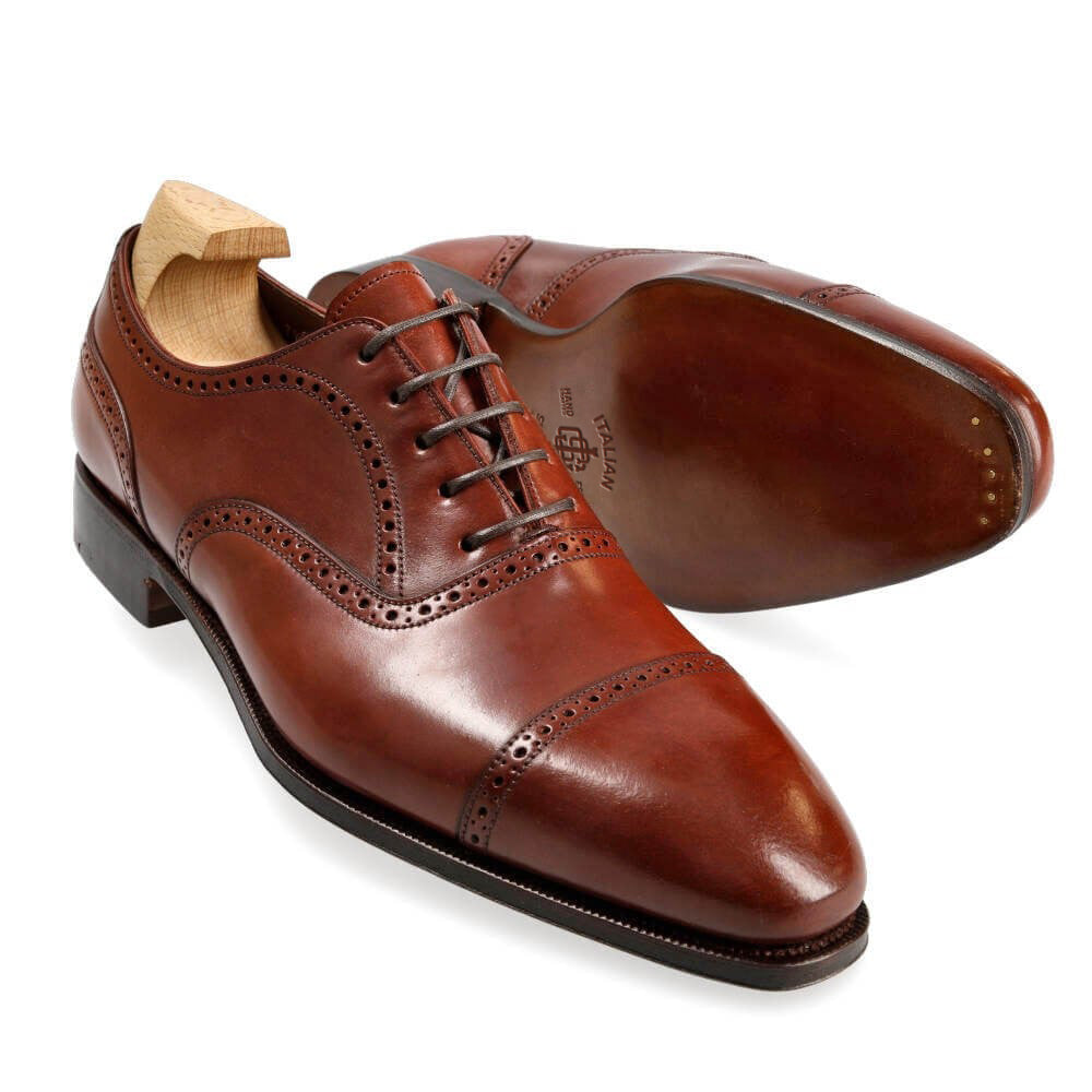 Polished Leather Cap Toe Formal Oxford Shoe