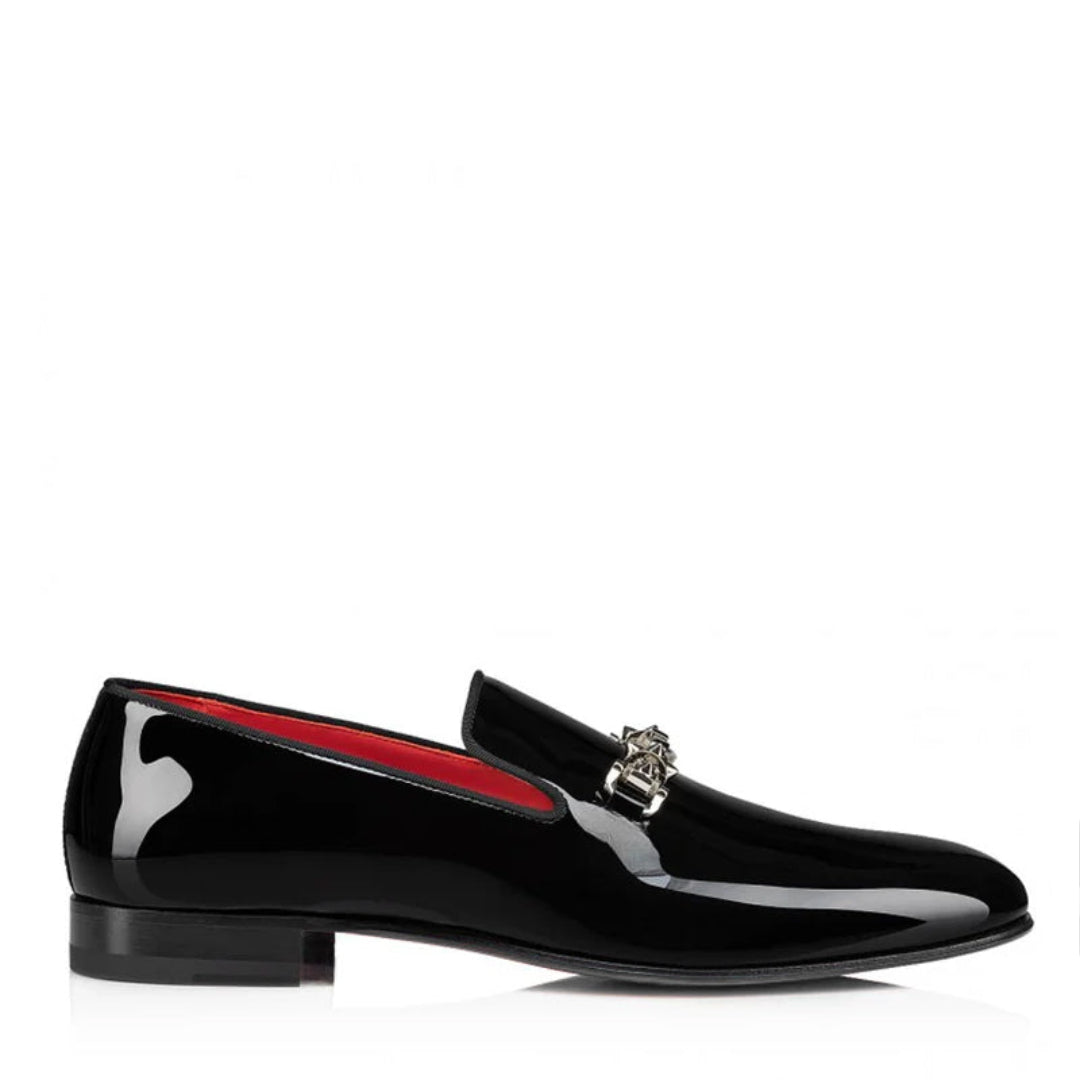 Italain Leather Loafers with Metallic Ornament