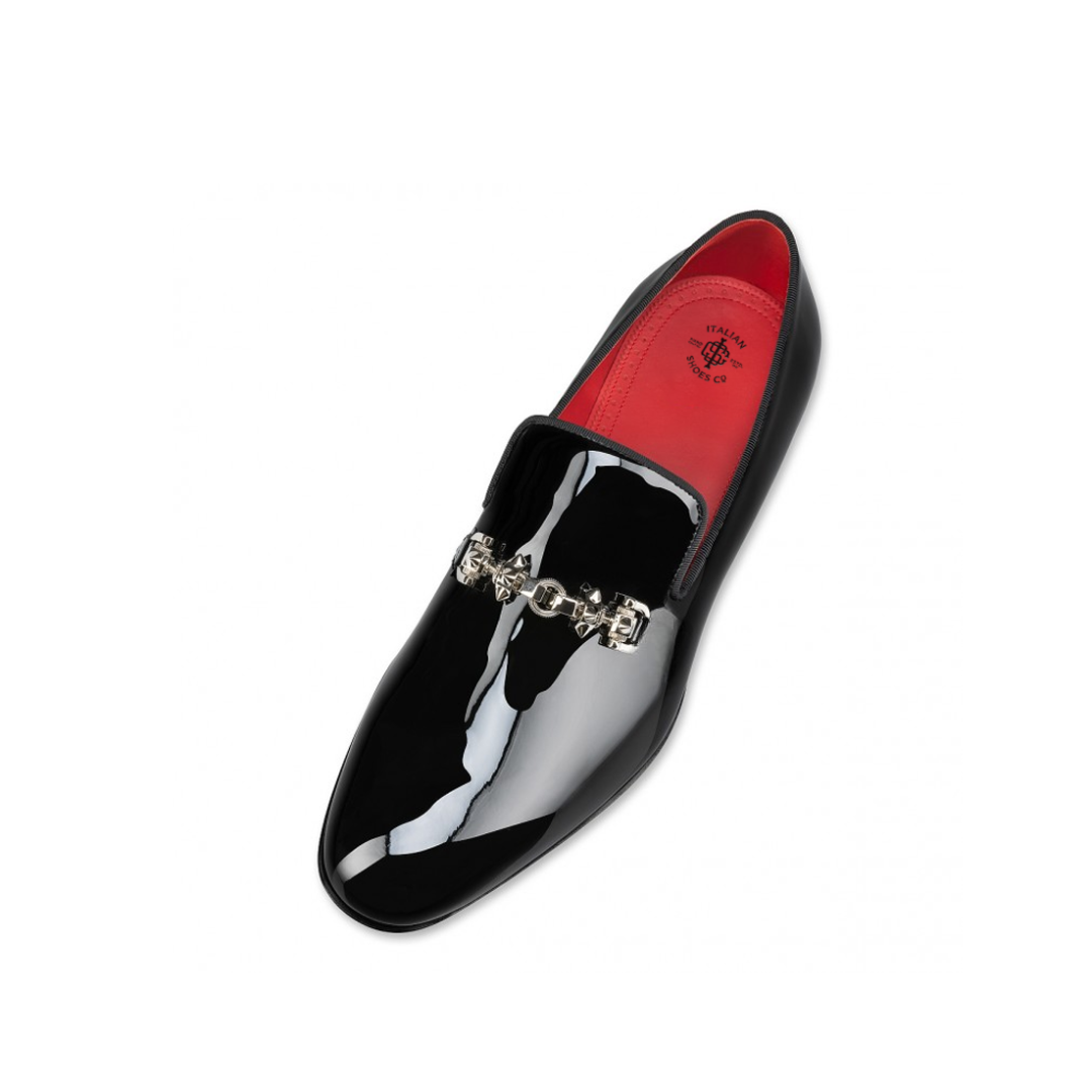 Italain Leather Loafers with Metallic Ornament