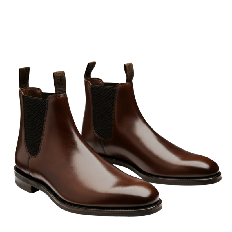 Luxury Mid Top Pure Solid Leather Chelsea Boot