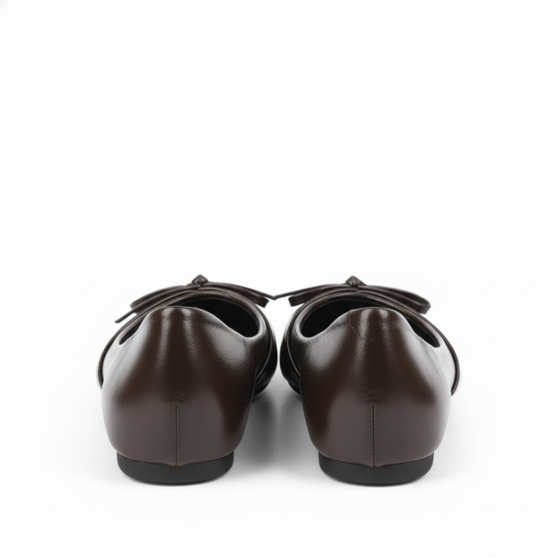 Italian Noir Bow Point Flats Ballerinas