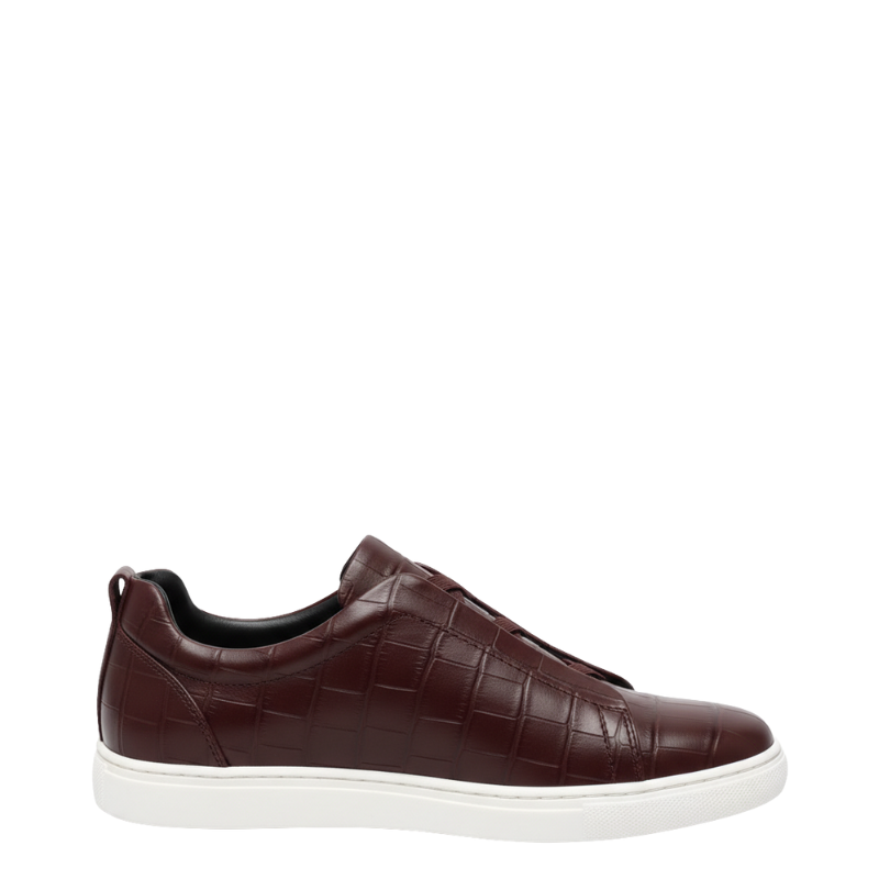 Croc Embossed Italian Luxe Slip On Sneakers