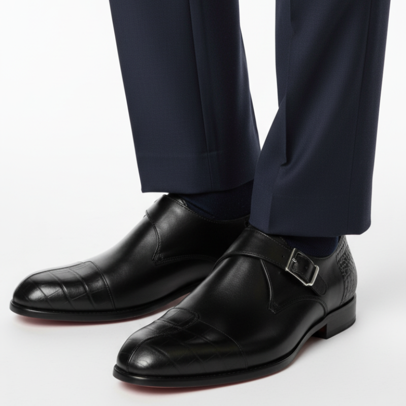 Luxury Patina Monk Strap Shoes