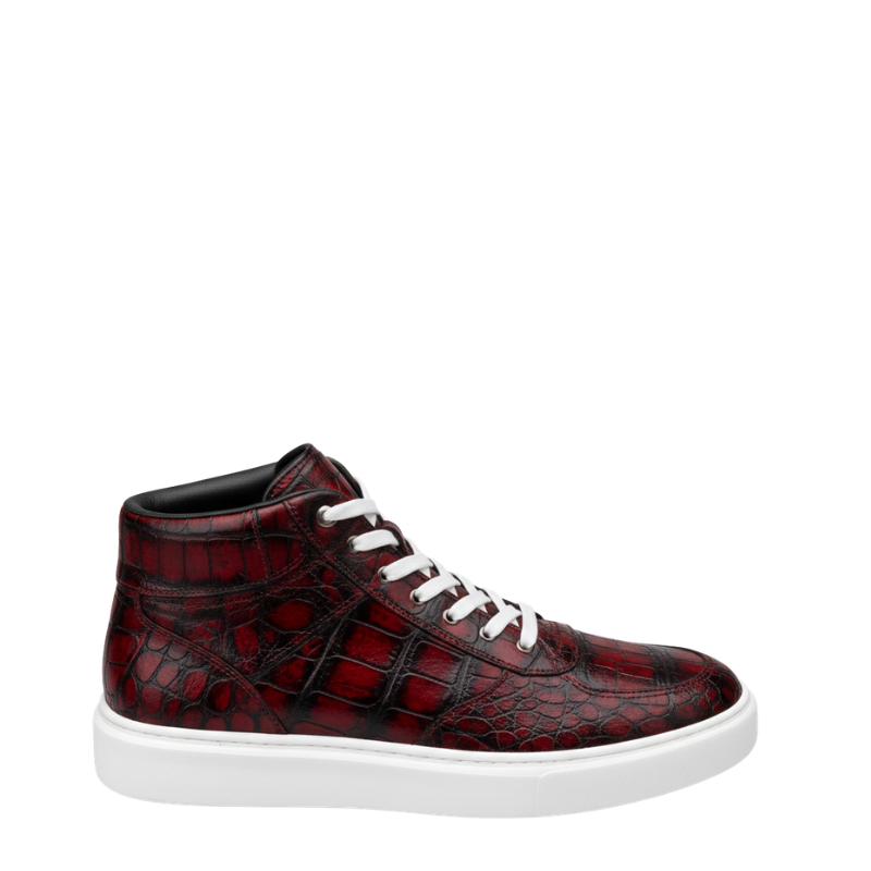 Crimson Python Luxe High Top Sneakers