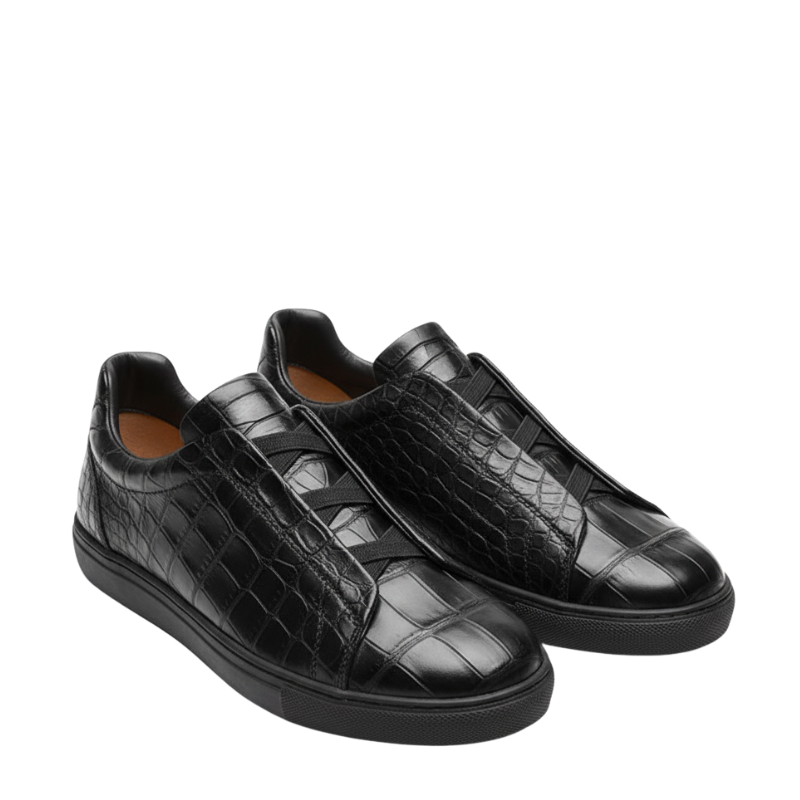 Premium Croc Embossed Luxe Sneakers