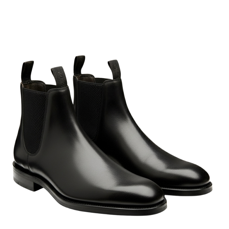 Luxury Mid Top Pure Solid Leather Chelsea Boot