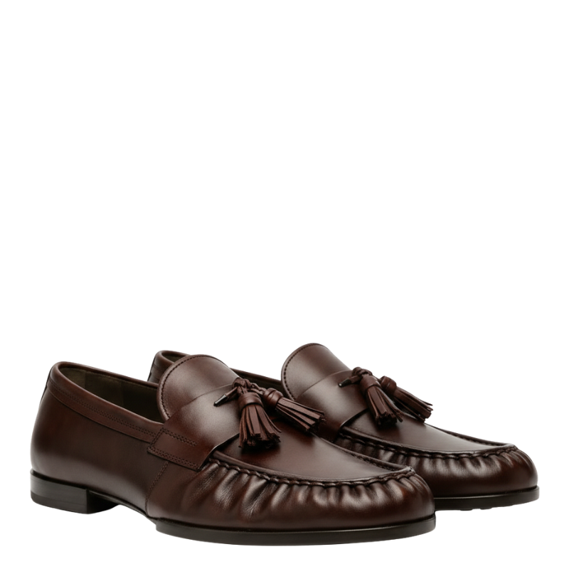 Gentleman s Crest Leather Tassel Loafers