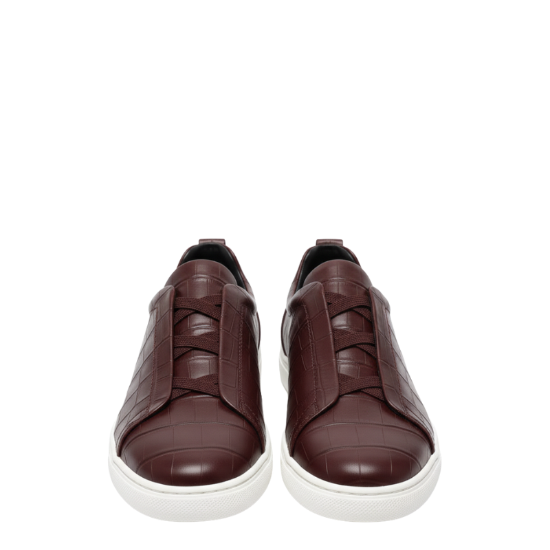Croc Embossed Italian Luxe Slip On Sneakers